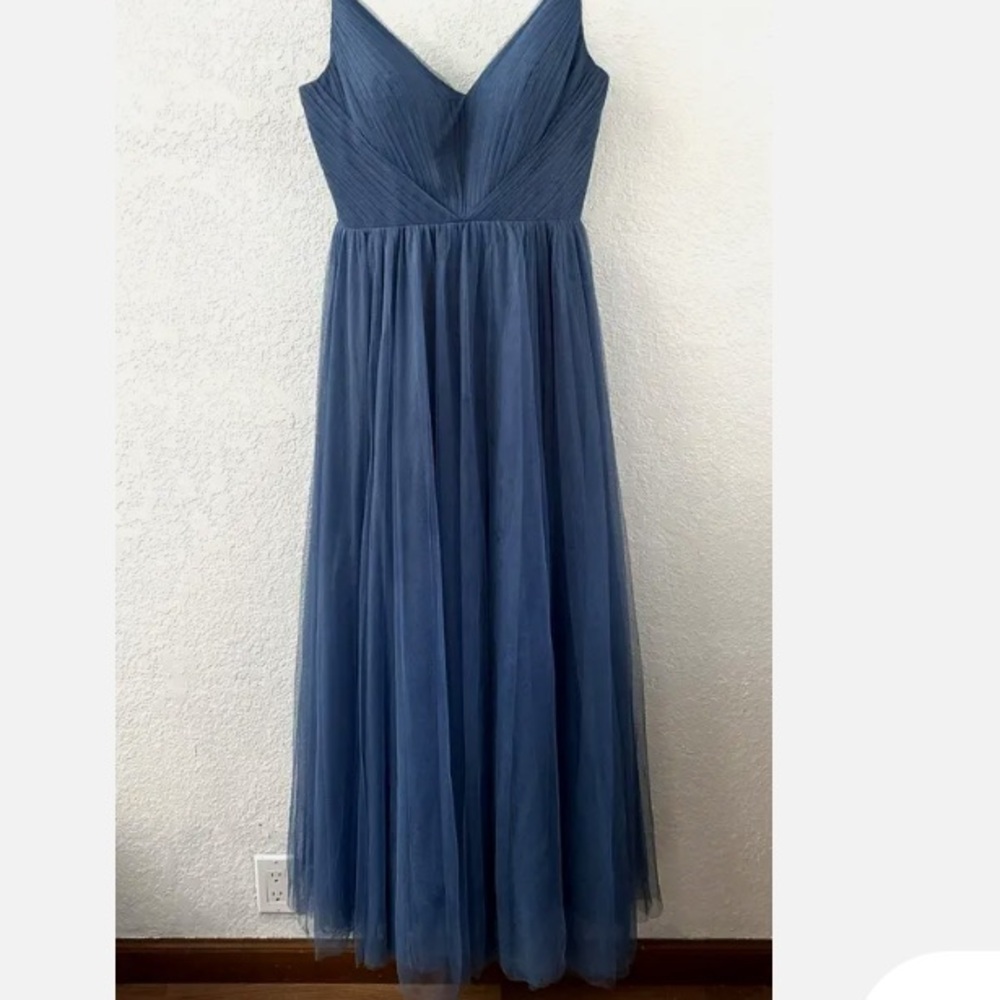Revelry Tulle Bridesmaid Dress (Penelope, maxi, dusty romantic blue)